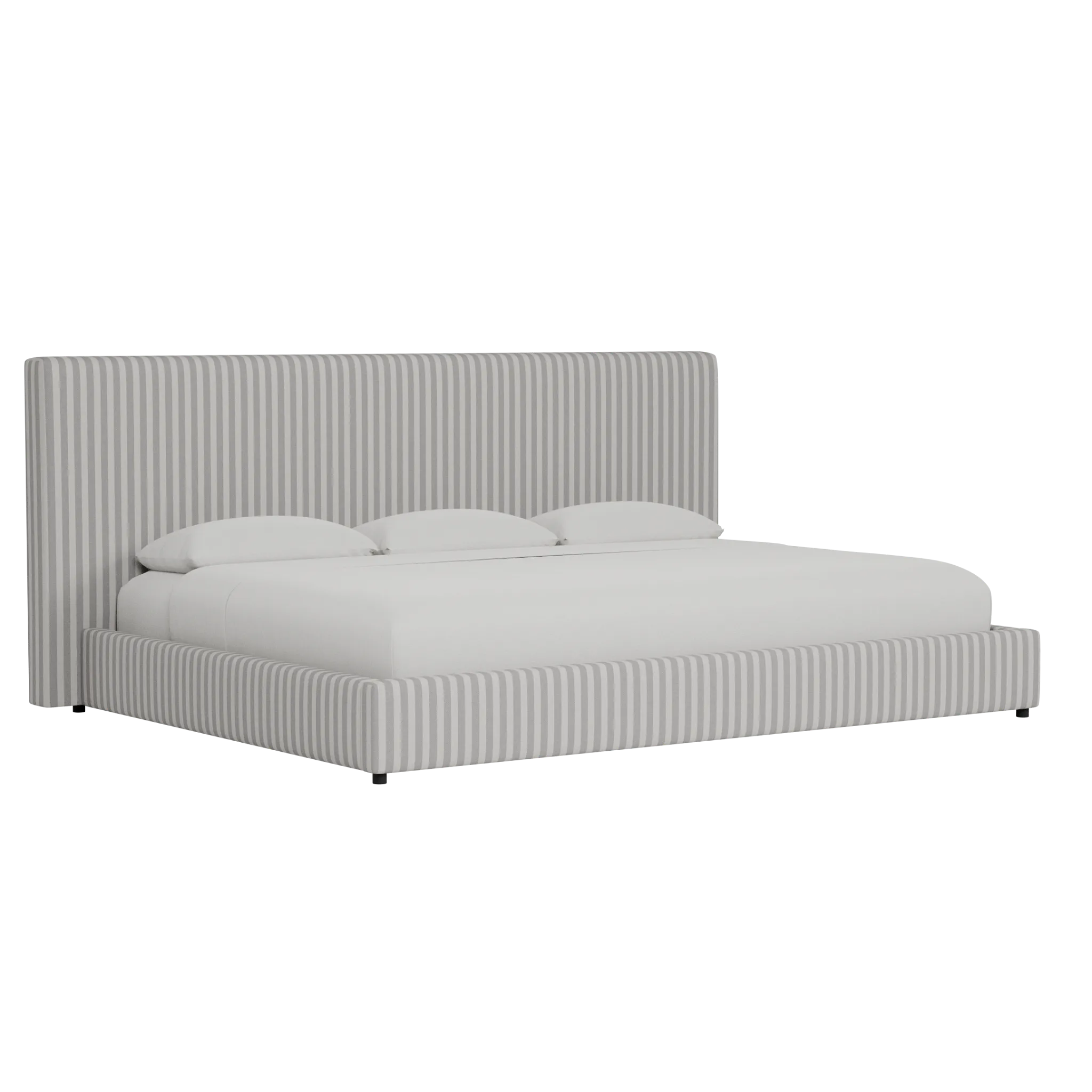 Grayton Sea Lane Light Gray 54" Upholstered Platform Bed