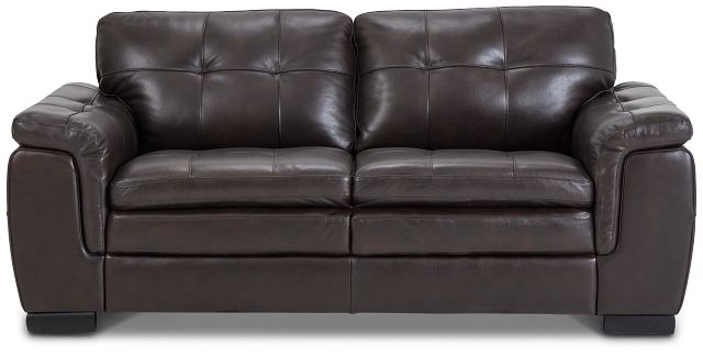 Braden Dark Brown Leather Loveseat