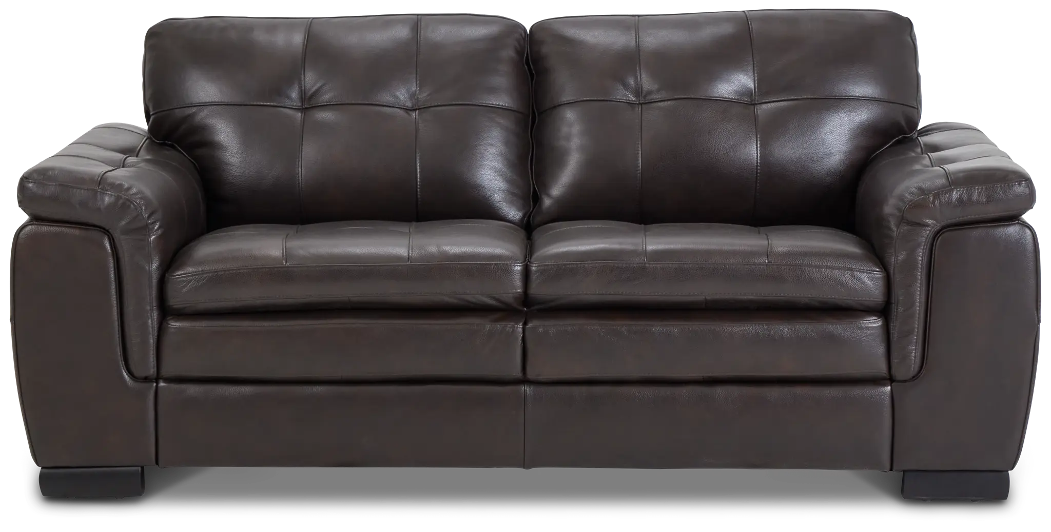 Braden Dark Brown Leather Loveseat Braden Dark Brown Leather Loveseat