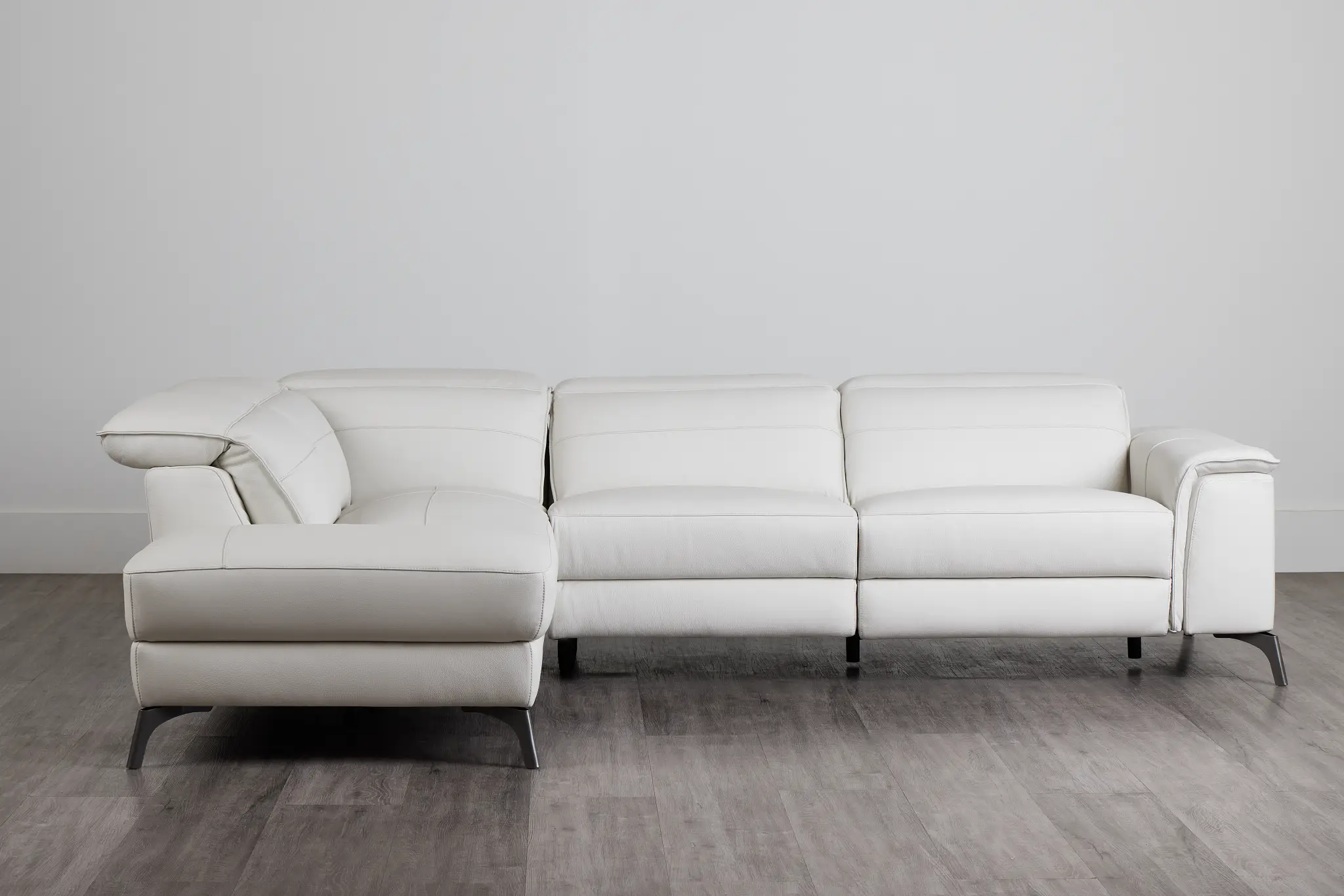 Pearson White Leather Left Bumper Sectional Pearson White Leather Left Bumper Sectional