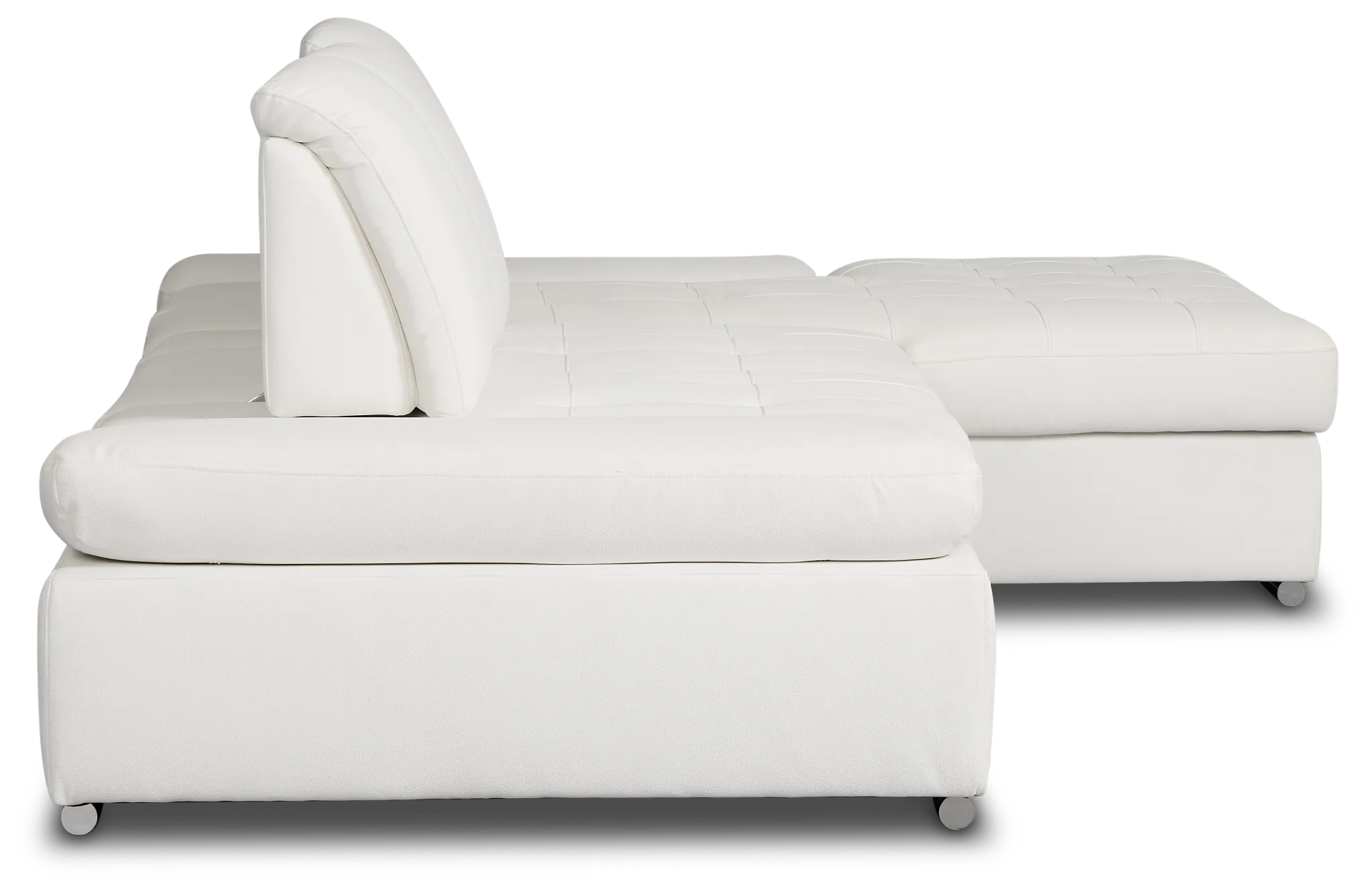 Eden White Micro Right Chaise Sleeper Sectional