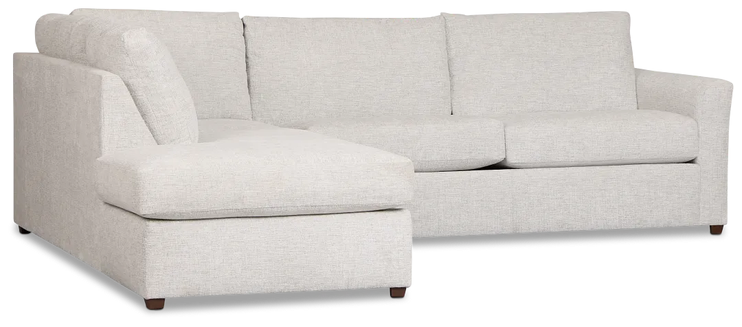 Miller Light Gray Fabric Left Bumper Sectional
