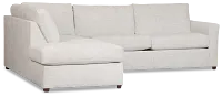 Miller Light Gray Fabric Left Bumper Sectional