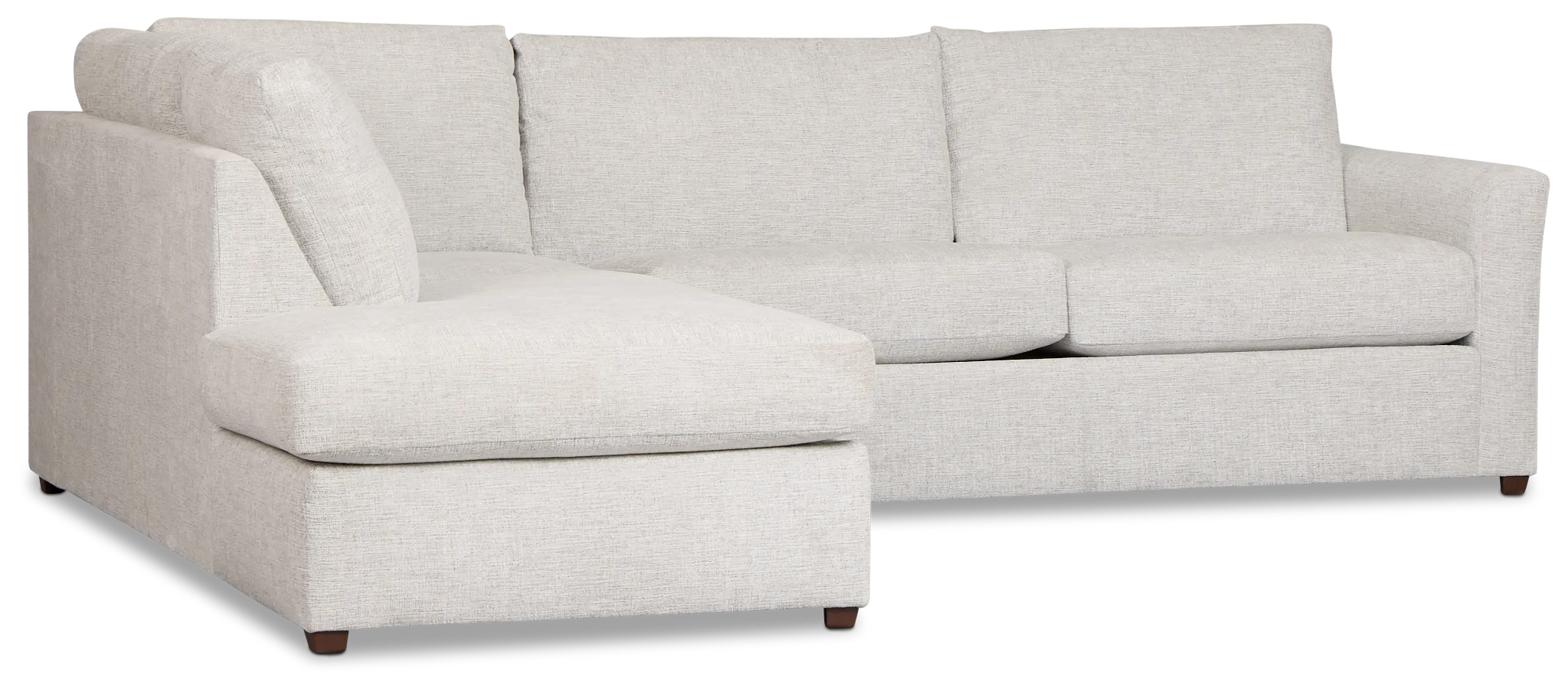 Miller Light Gray Fabric Left Bumper Sectional