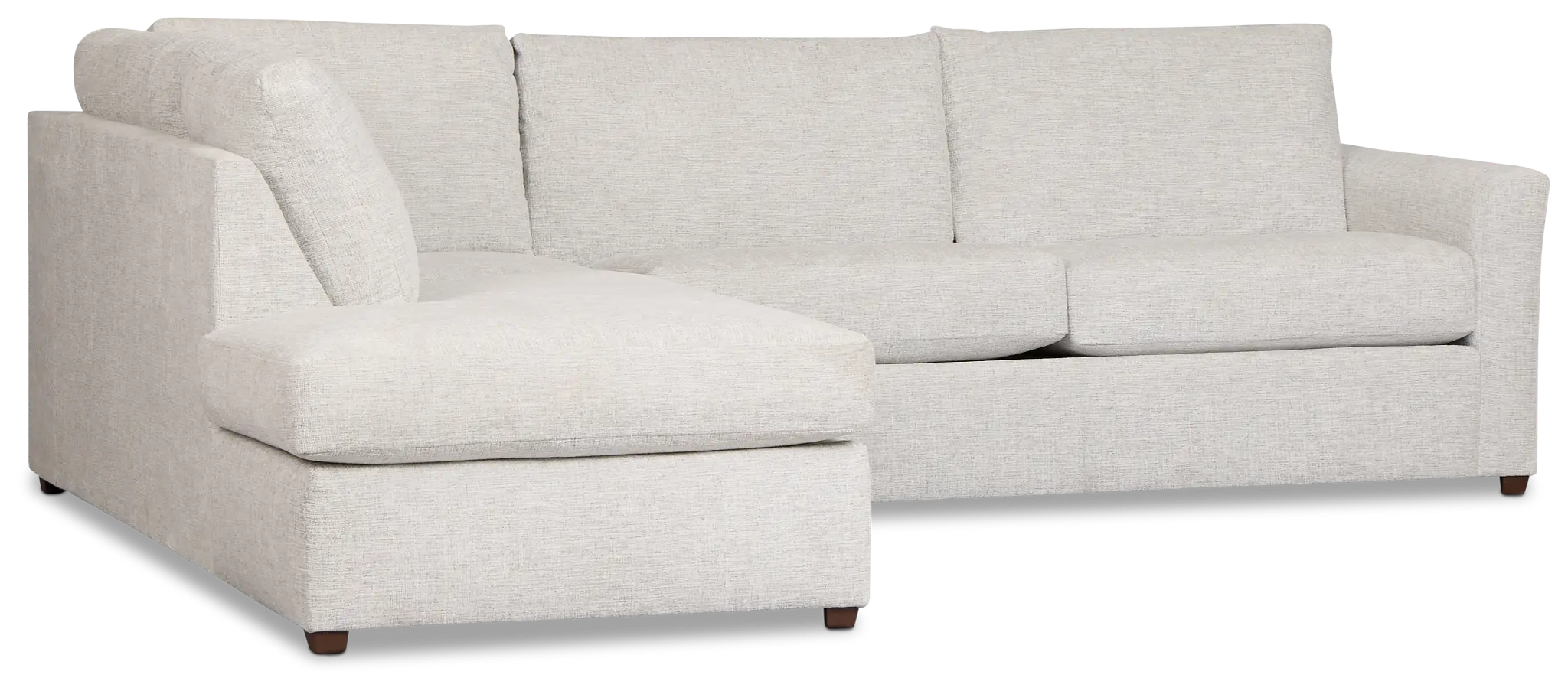 Miller Light Gray Fabric Left Bumper Sectional Miller Light Gray Fabric Left Bumper Sectional