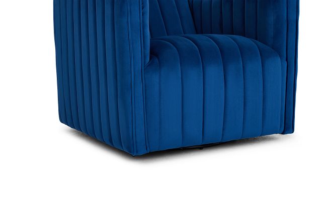 Cobra Dark Blue Velvet Accent Chair