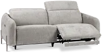 Zuri Gray Velvet Power Reclining Sofa W/ Power Headrest