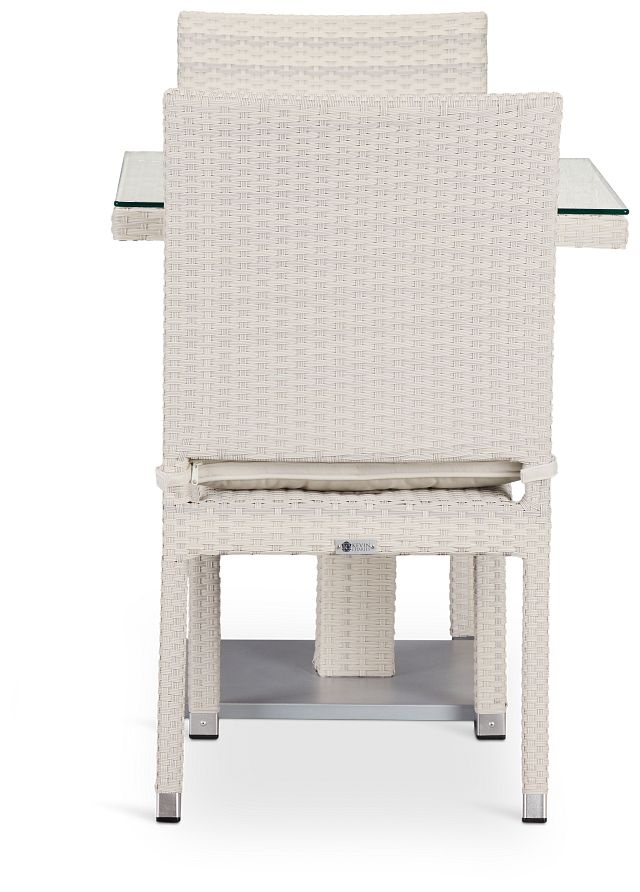 Bahia White 27" Square Table & 2 Chairs
