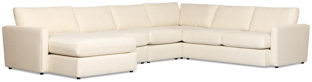 Maxwell Light Beige Fabric Large Left Chaise Sectional