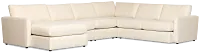 Maxwell Light Beige Fabric Large Left Chaise Sectional