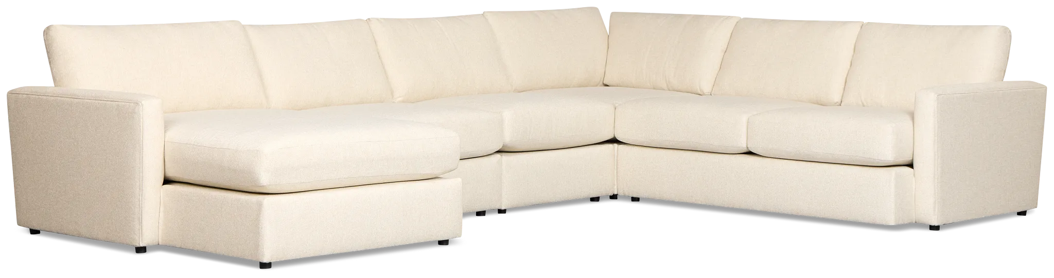 Maxwell Light Beige Fabric Large Left Chaise Sectional