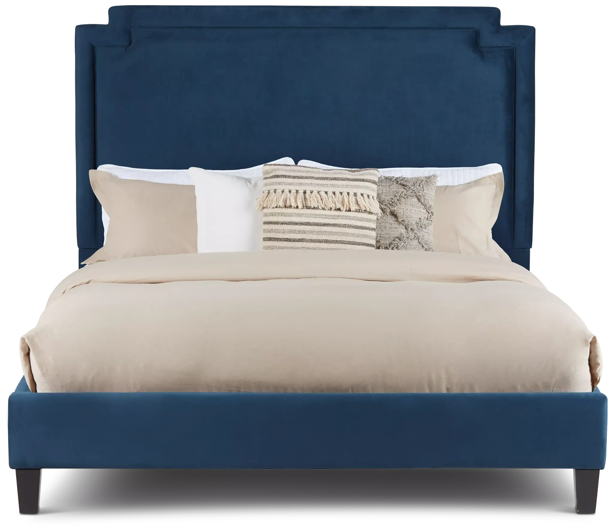 Whitney Dark Blue Uph Platform Bed Whitney Dark Blue Uph Platform Bed