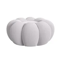 Kenzo Light Gray Fabric Chair & Ottoman
