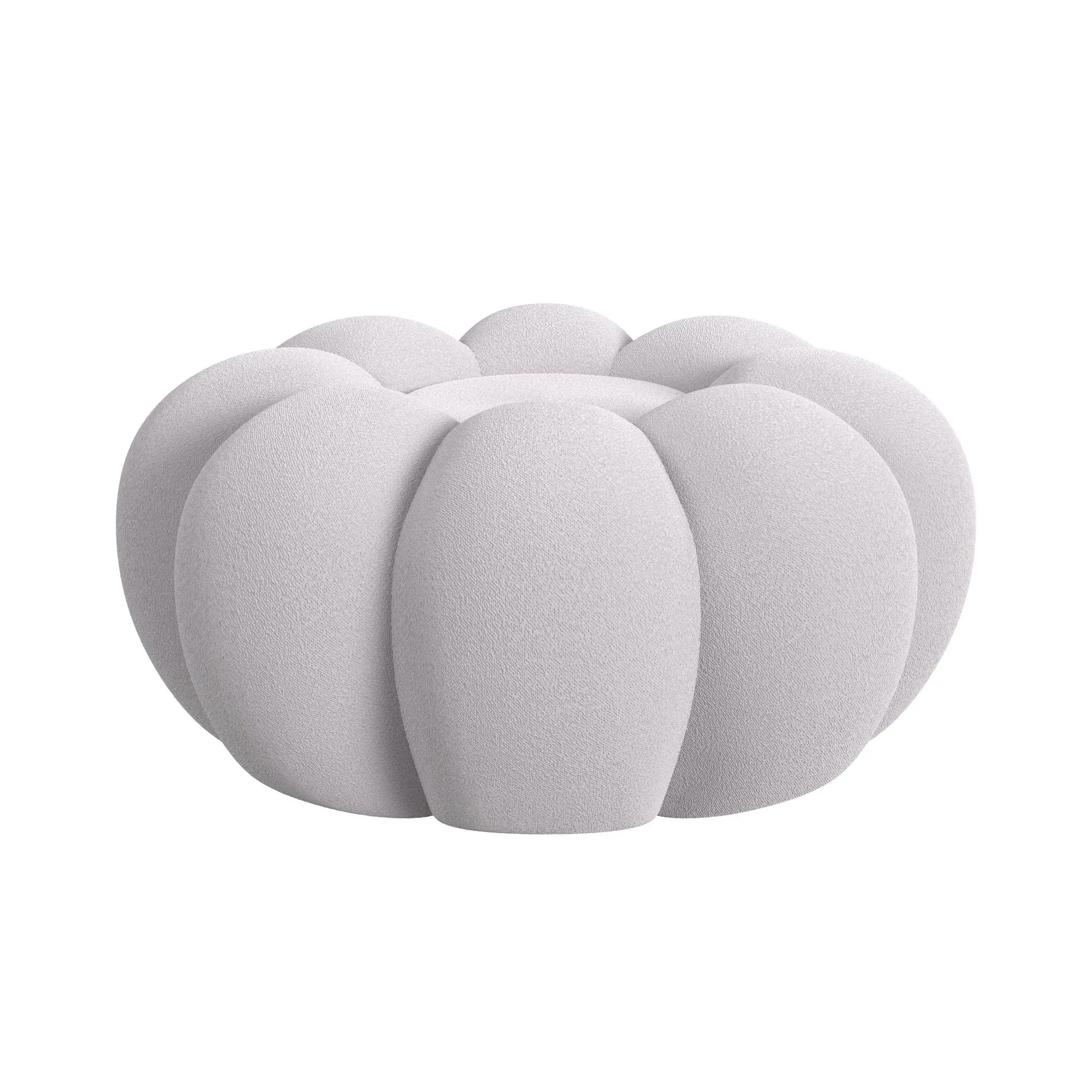Kenzo Light Gray Fabric Chair & Ottoman