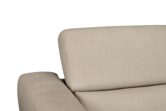 Melody Light Gray Micro Power Reclining Console Sofa