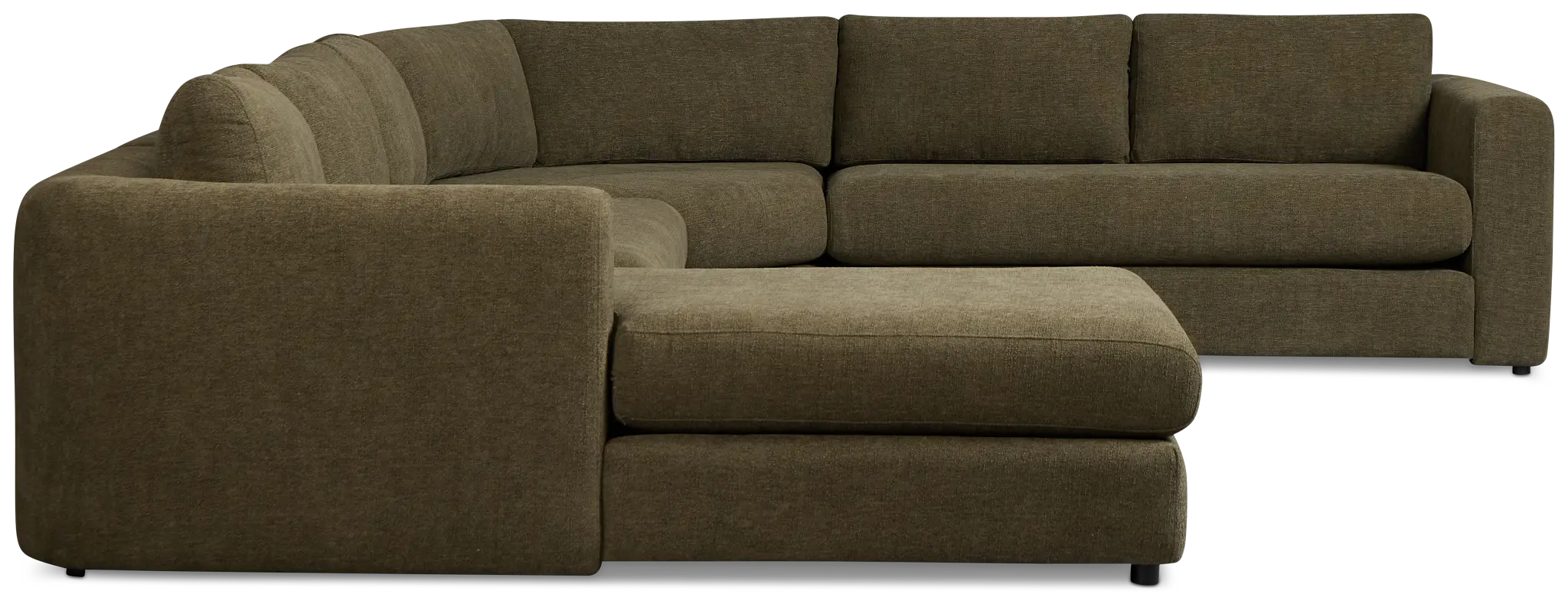 Alma Dark Green Fabric Medium Left Chaise Wedge Sectional Alma Dark Green Fabric Medium Left Chaise Wedge Sectional