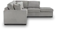 Blakely Gray Fabric Small Right Bumper Sectional