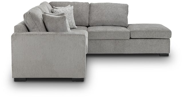 Blakely Gray Fabric Small Right Bumper Sectional