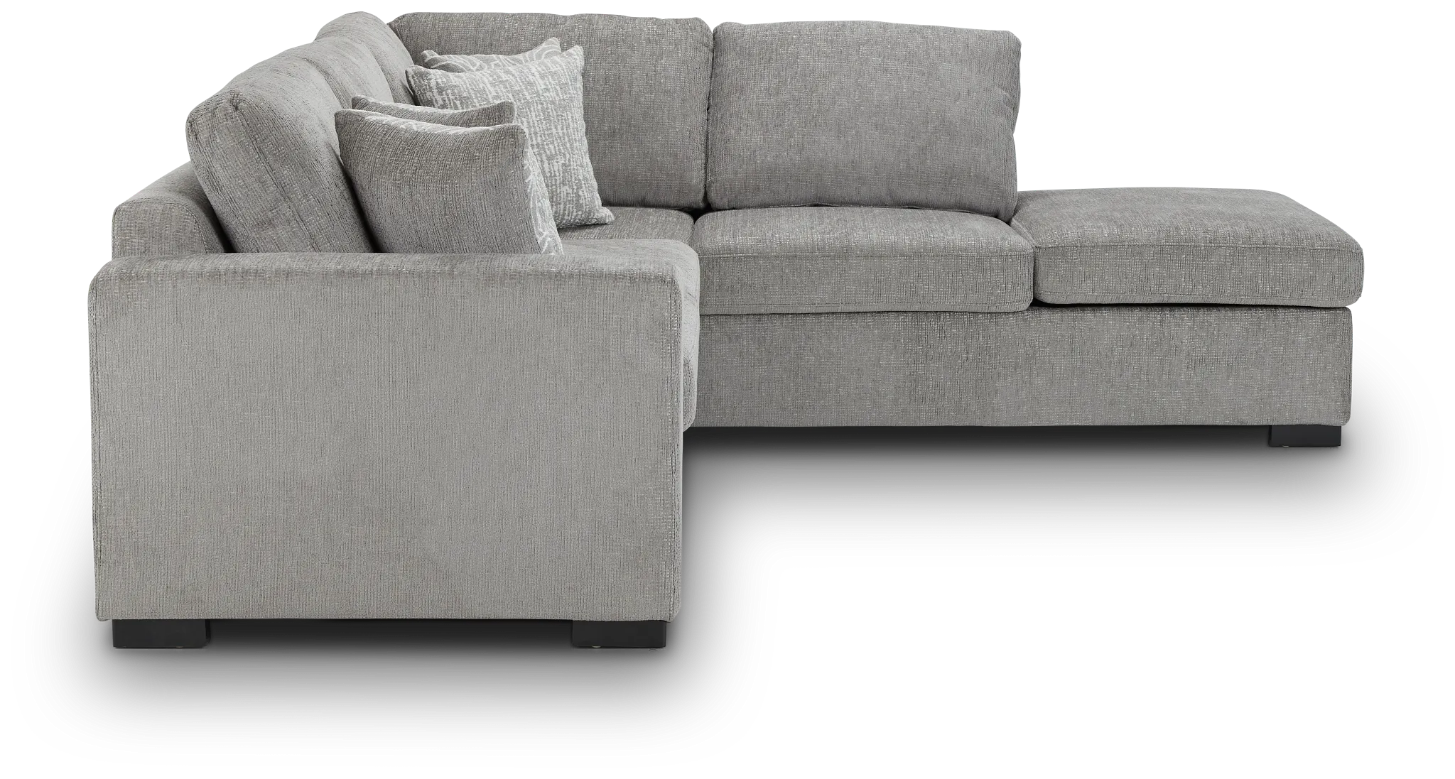 Blakely Gray Fabric Small Right Bumper Sectional