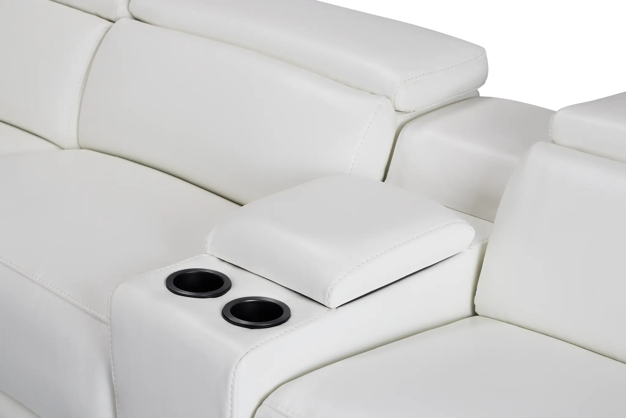 Lombardy White Micro Medium Triple Power 2-arm Sectional Lombardy White Micro Medium Triple Power 2-arm Sectional