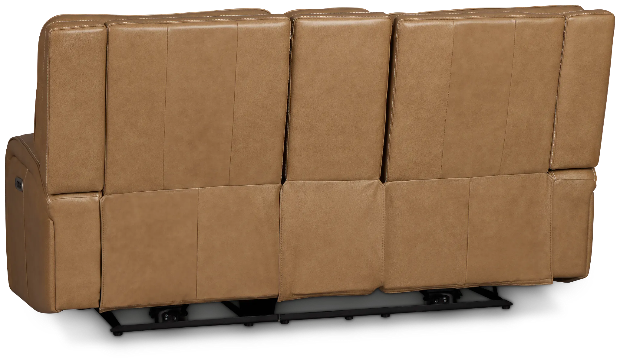 Jasper Light Brown Leather Power Reclining Console Loveseat