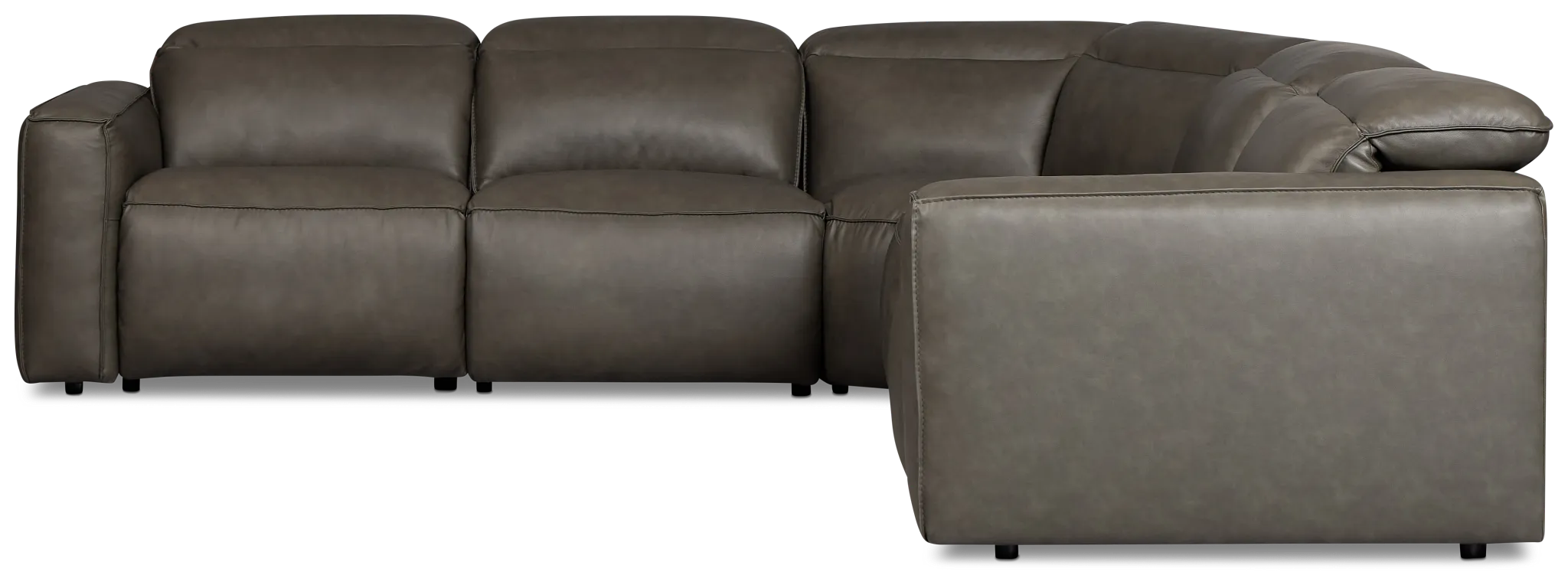 Ryland Dark Gray Lthr/vinyl Medium Dual Power 2-arm Reclining Sectional