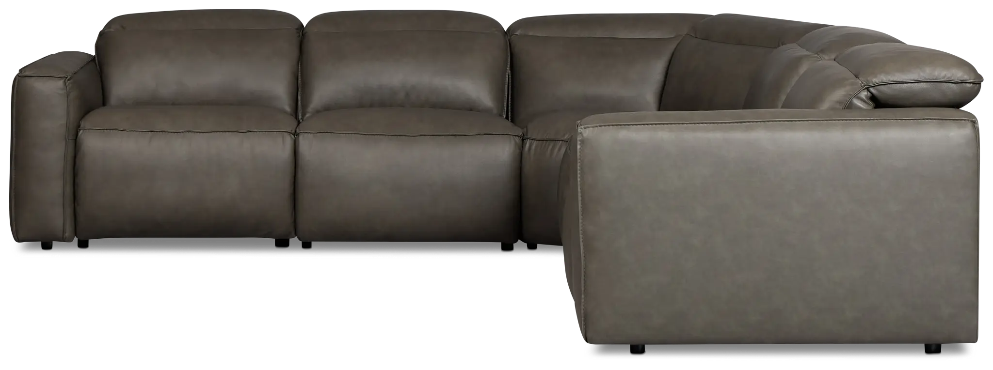 Ryland Dark Gray Lthr/vinyl Medium Dual Power 2-arm Reclining Sectional Ryland Dark Gray Lthr/vinyl Medium Dual Power 2-arm Reclining Sectional