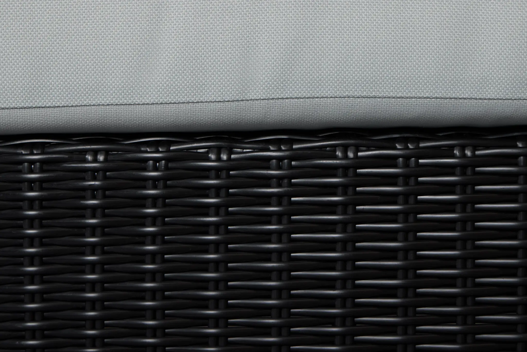 Montecito Black Curved Swivel Chair With Light Blue Cushions Montecito Black Curved Swivel Chair With Light Blue Cushions