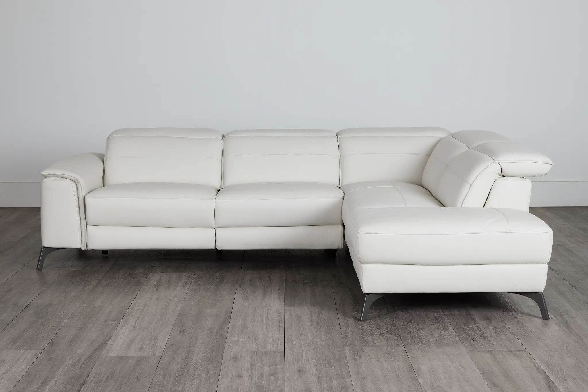 Pearson White Leather Right Bumper Power Reclining Sectional Pearson White Leather Right Bumper Power Reclining Sectional