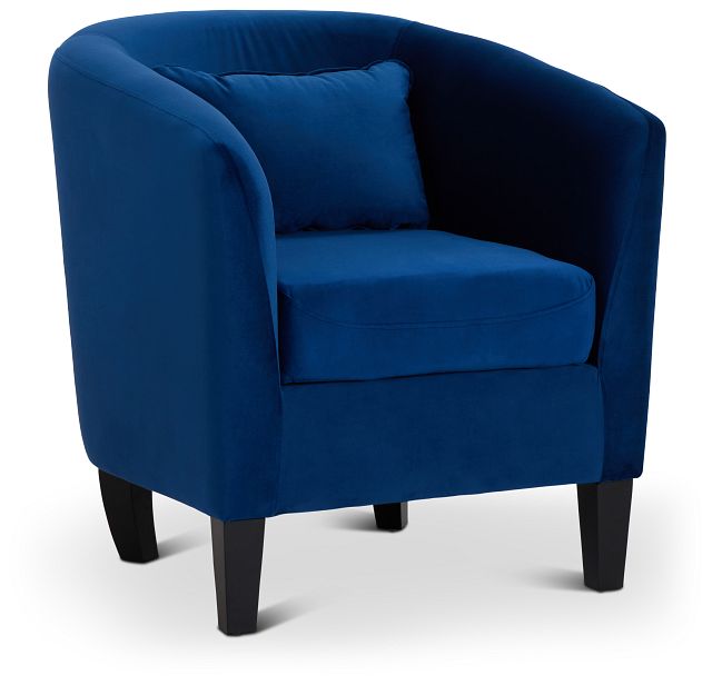 Stanton Dark Blue Velvet Accent Chair (1)