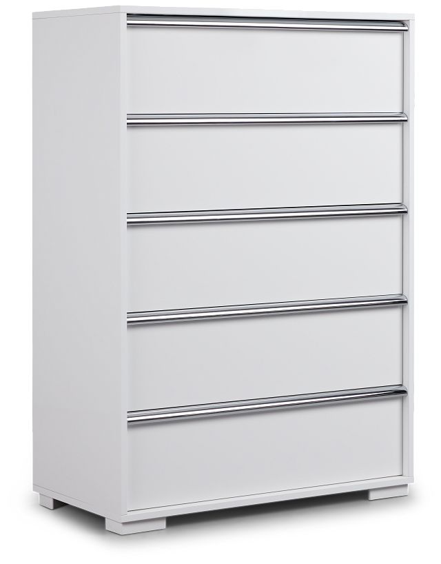 Doral White 5-drawer Chest
