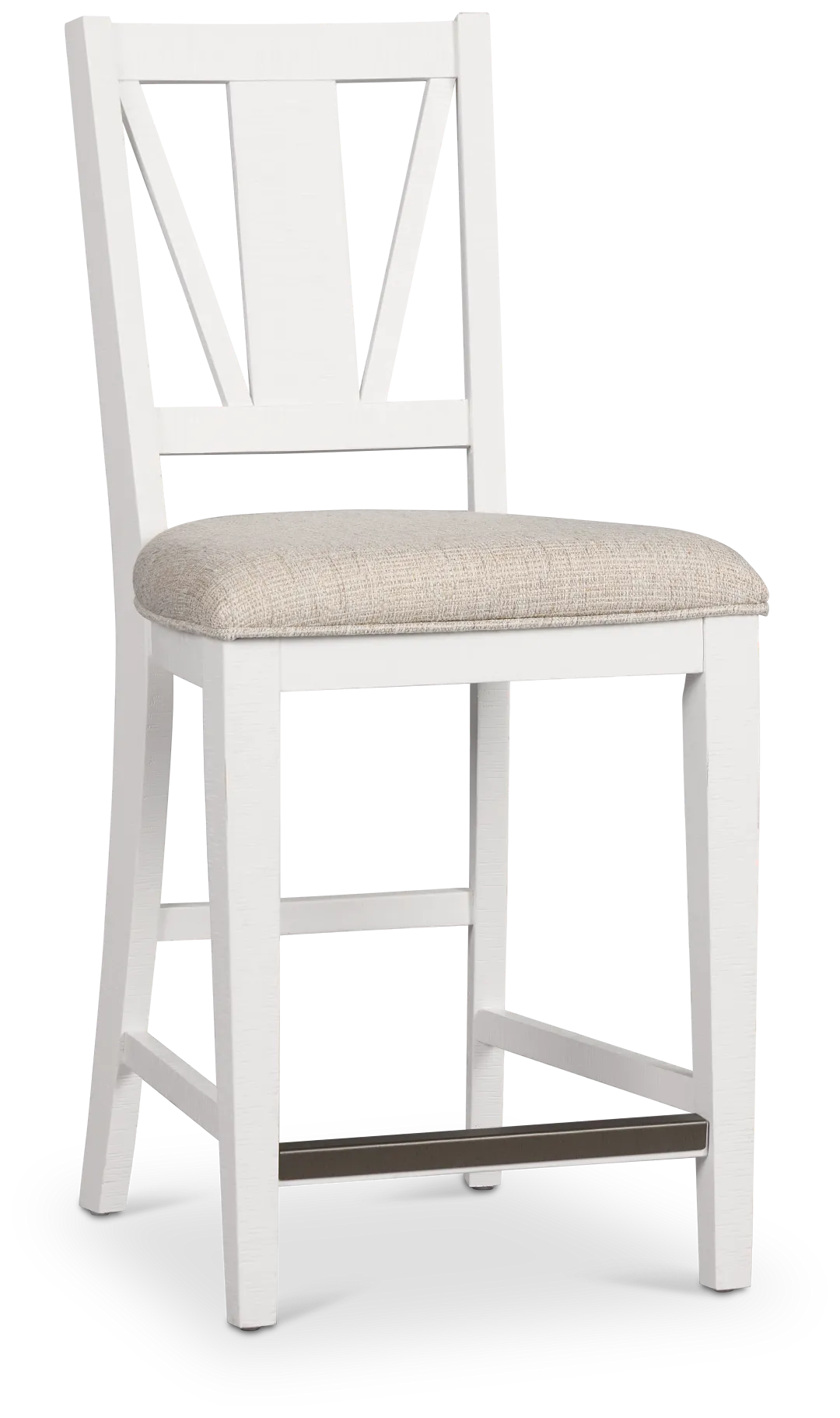 Heron Cove White 24" Upholstered Barstool