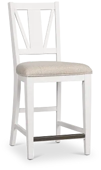 Heron Cove White 24" Upholstered Barstool
