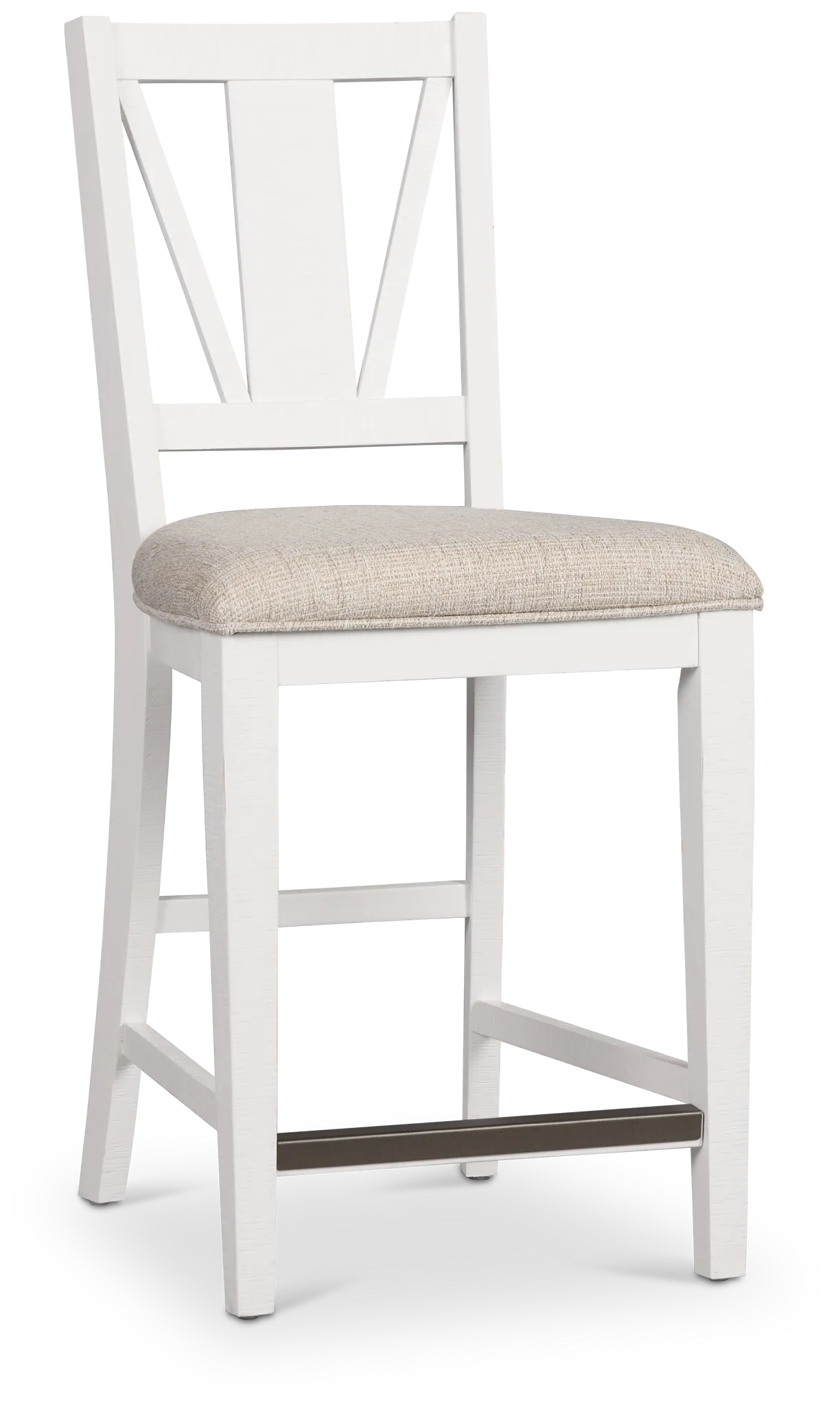 Heron Cove White 24" Upholstered Barstool