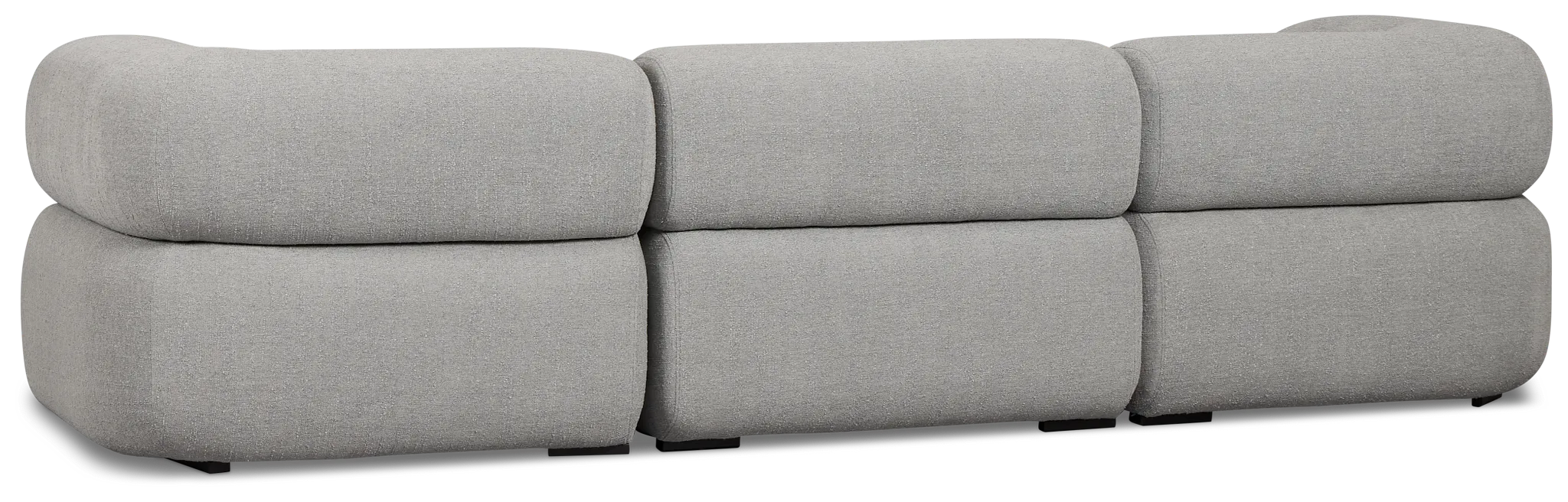 Celeste Light Gray Fabric 4-piece Chaise Sectional