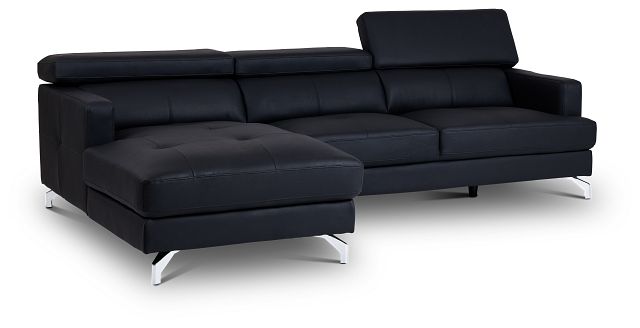 Marquez Black Micro Left Chaise Sectional (2)