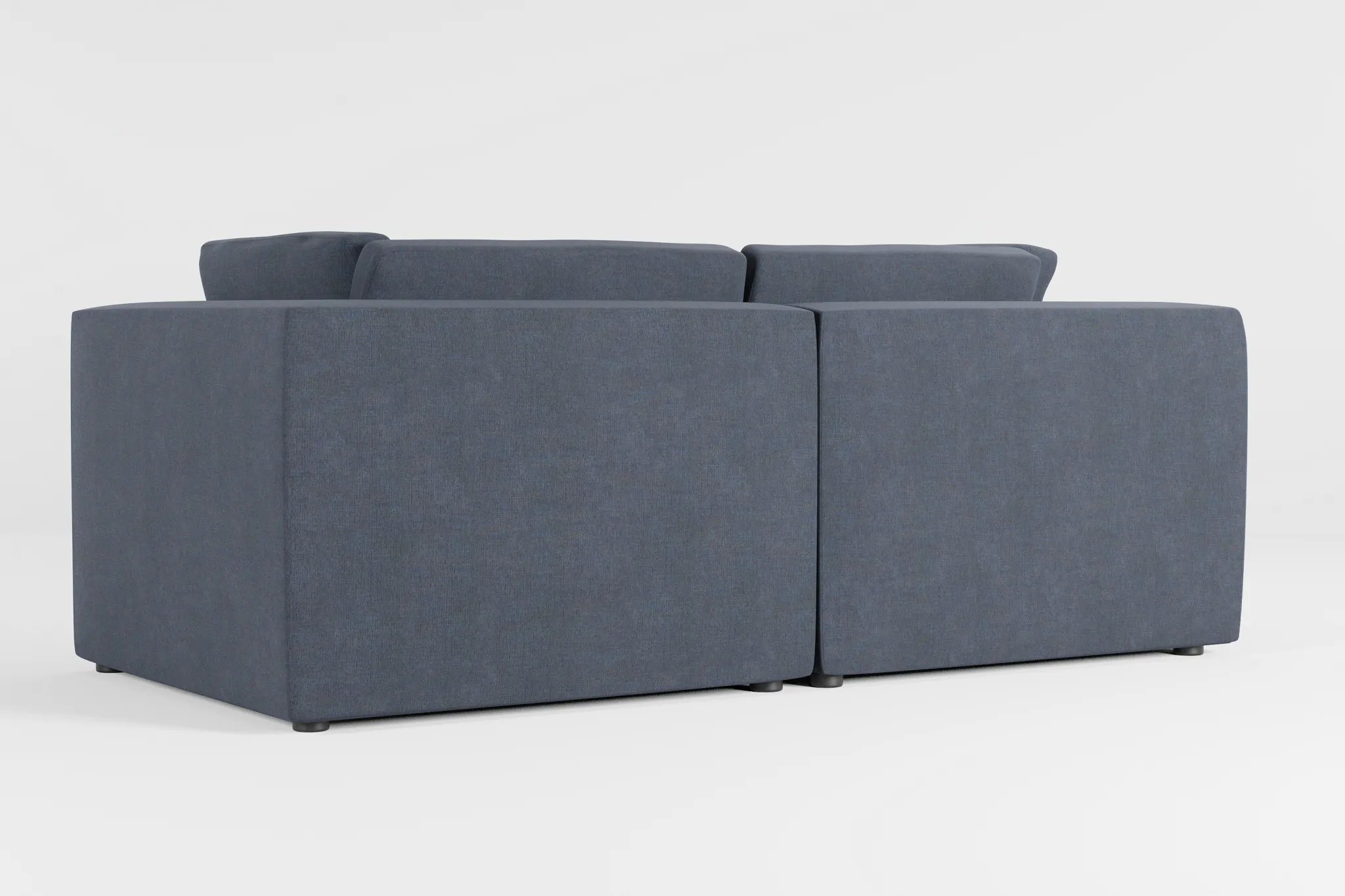 Destin Victory Dark Blue Fabric 2-piece Modular Sofa