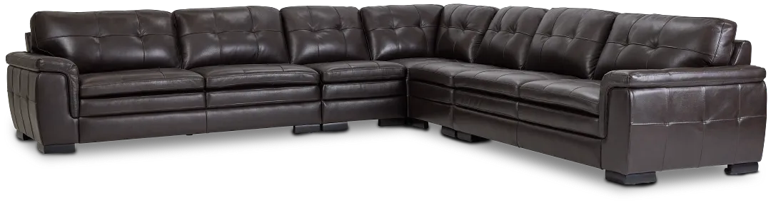 Braden Dark Brown Leather Large Two-arm Sectional
