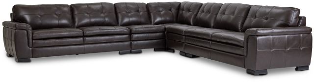 Braden Dark Brown Leather Large Two-arm Sectional