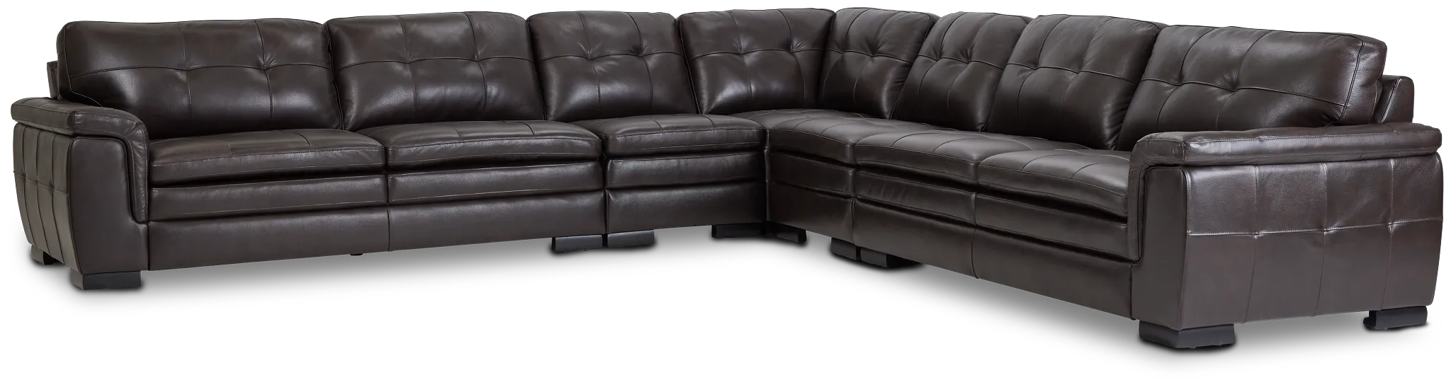 Braden Dark Brown Leather Large Two-arm Sectional