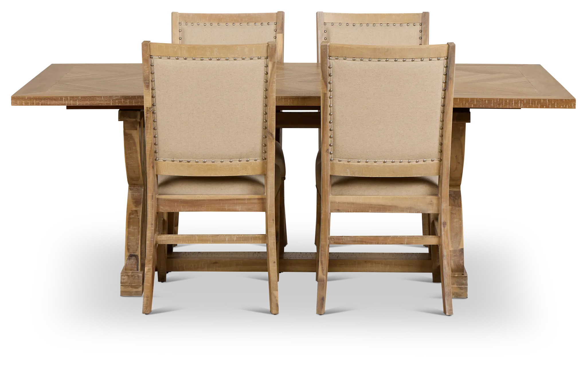 Joplin Light Tone Extension Rectangular Table & 4 Upholstered Chairs Joplin Light Tone Extension Rectangular Table & 4 Upholstered Chairs