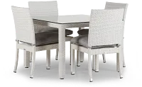 Bahia Gray 40" Square Table & 4 Chairs