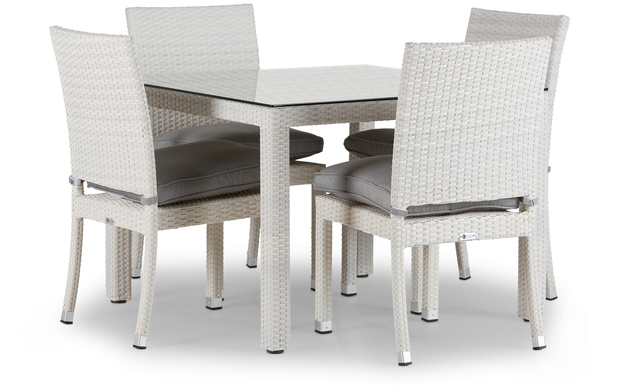 Bahia Gray 40" Square Table & 4 Chairs