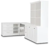 Newport White 5 Piece L Desk