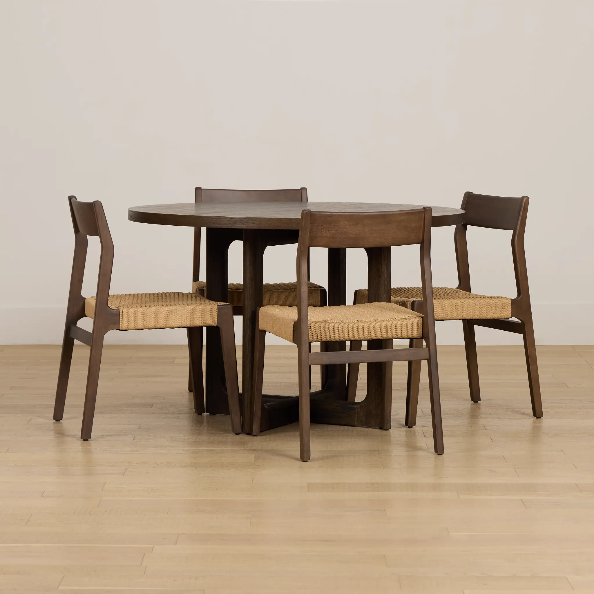 Santorini Dark Tone Round Table & 4 Woven Chairs Santorini Dark Tone Round Table & 4 Woven Chairs