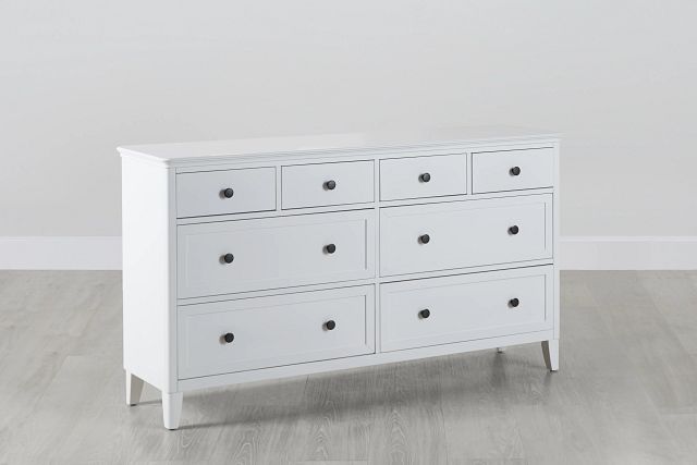Cooper White Dresser Bedroom, White Wood Horizontal Dresser