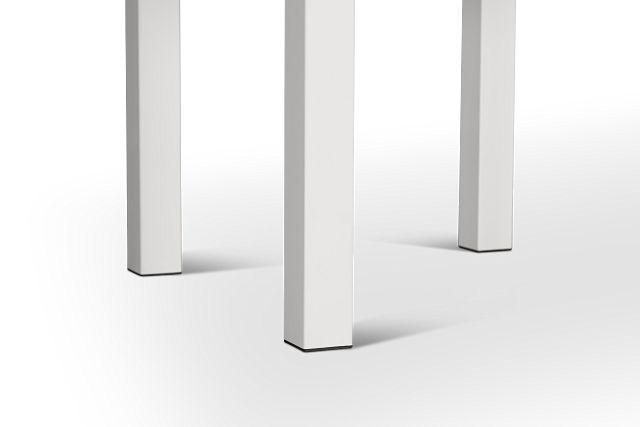 Vienna White Glass Square High Dining Table