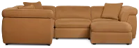 Aria Medium Brown Micro Immersive 5-piece Bumper Sectional W/1 Speaker