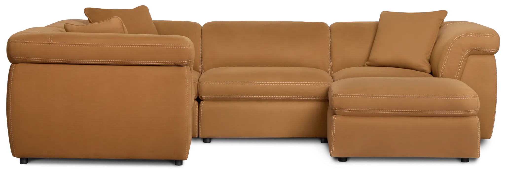 Aria Medium Brown Micro Immersive 5-piece Bumper Sectional W/1 Speaker
