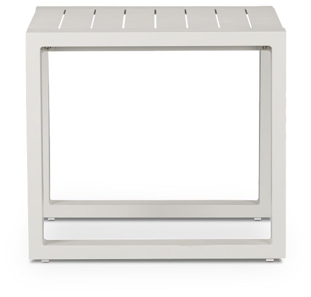 Linear White Aluminum End Table